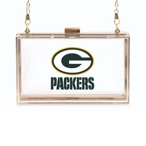 Green Bay Packers clear acrylic clutch